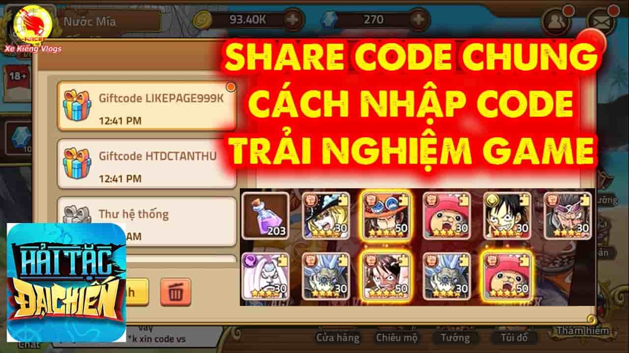 Cách nhập code Huyền Thoại Hải Tặc dành cho tân binh